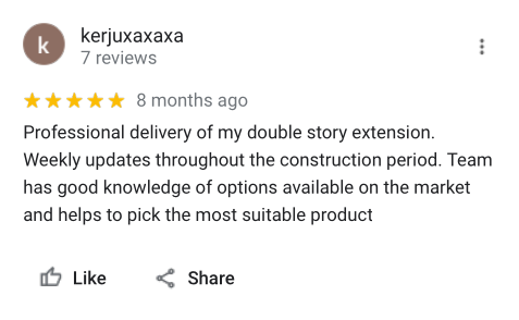 The review displayed under the name kerjuxaxaxa